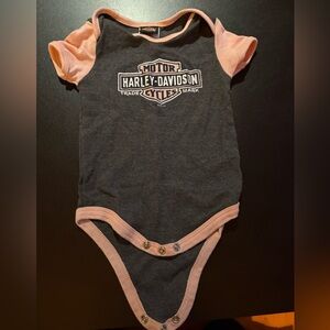 Harley-Davidson Black and Pink Logo Baby One-Piece Bodysuit